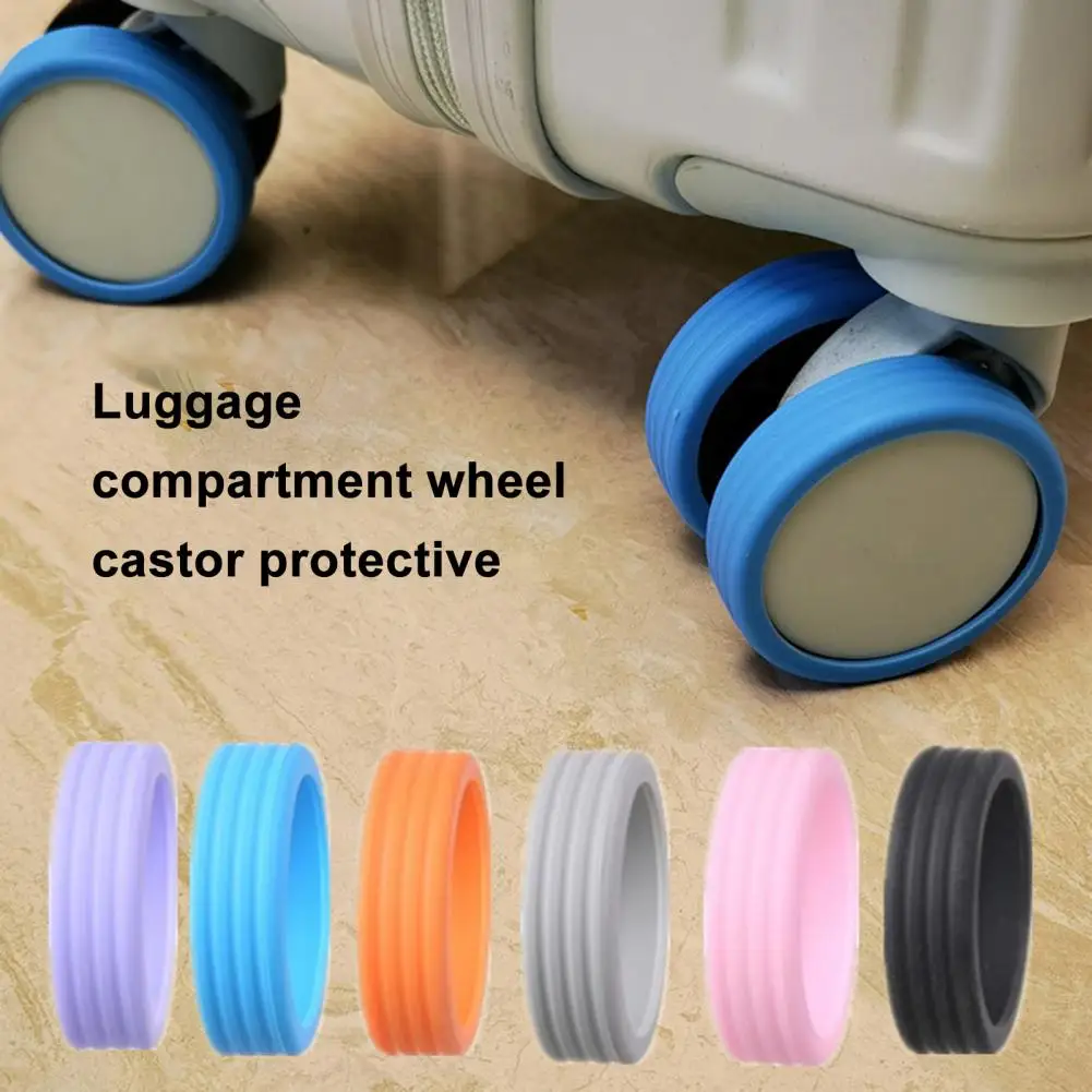 Resilient Suitcase Wheel Covers Colorful Luggage Covers Silicone Luggage Wheel Covers Enhance Travel Adventure Minimize Noise