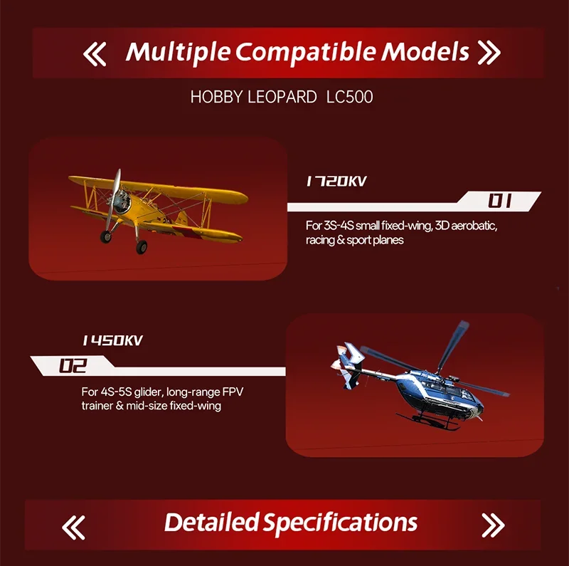 Leopard Hobby LC500 High Torque Brushless Motor Good Heat Dissipation 6 Pole Motor For 500 RC Helicopter Aircraft Upgrade Parts