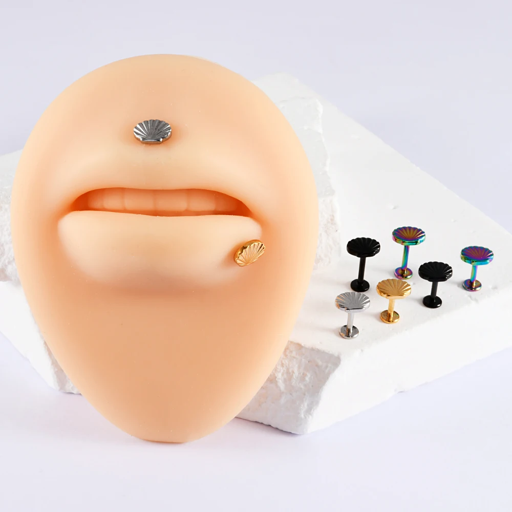 1 قطعة الفولاذ المقاوم للصدأ فراشة مسمار شقة عودة الزنمة اللولب القرط Labret اللولب Daith مسمار البرق القلب تصميم القرط مجوهرات