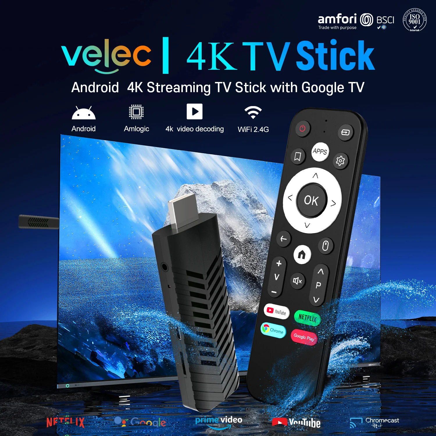 جهاز تلفزيون فك تشفير الفيديو Velec 4K 4K Android Smart TV Box مع دعم WiFi ثنائي النطاق لأجهزة Netflix وYouTube على أجهزة التلفاز الذكية عالية الدقة #1