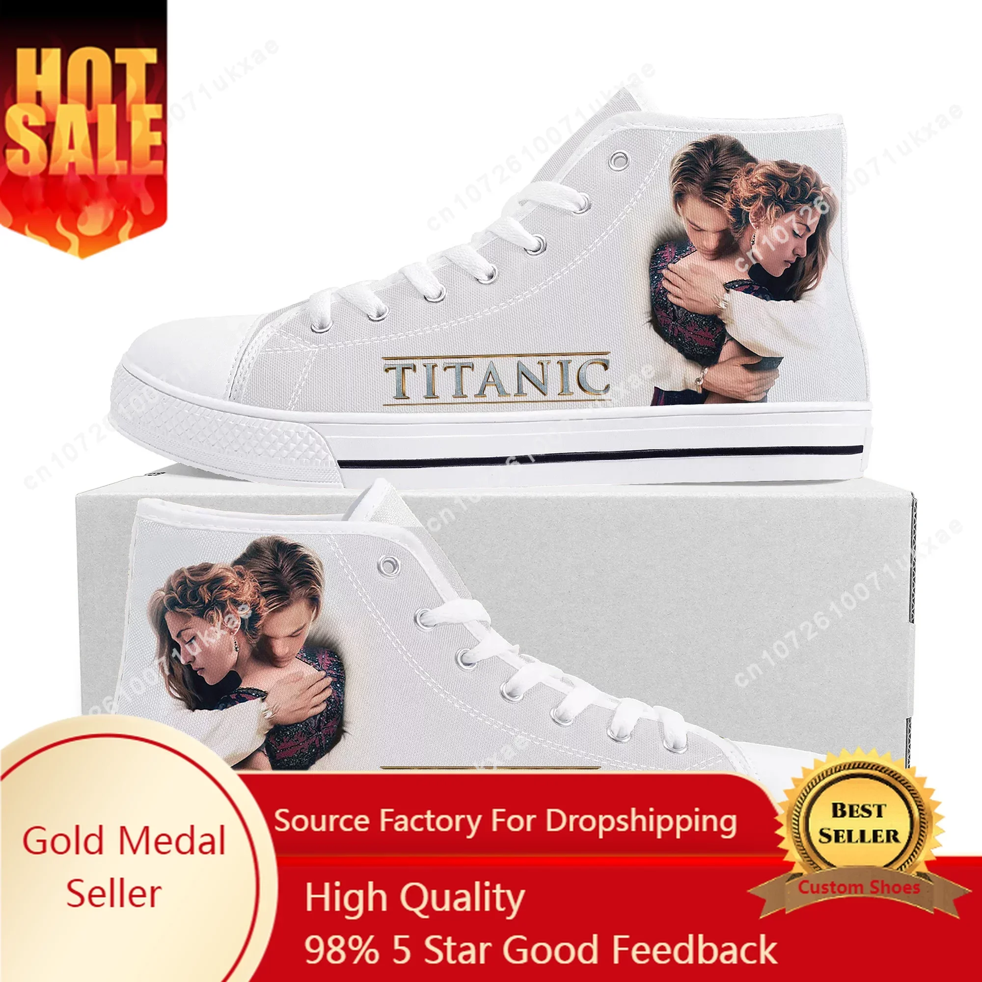 

titanic classic movie High Top High Quality Sneakers Mens Womens Teenager Canvas Sneaker Casual Custom Made Shoes Customize Shoe