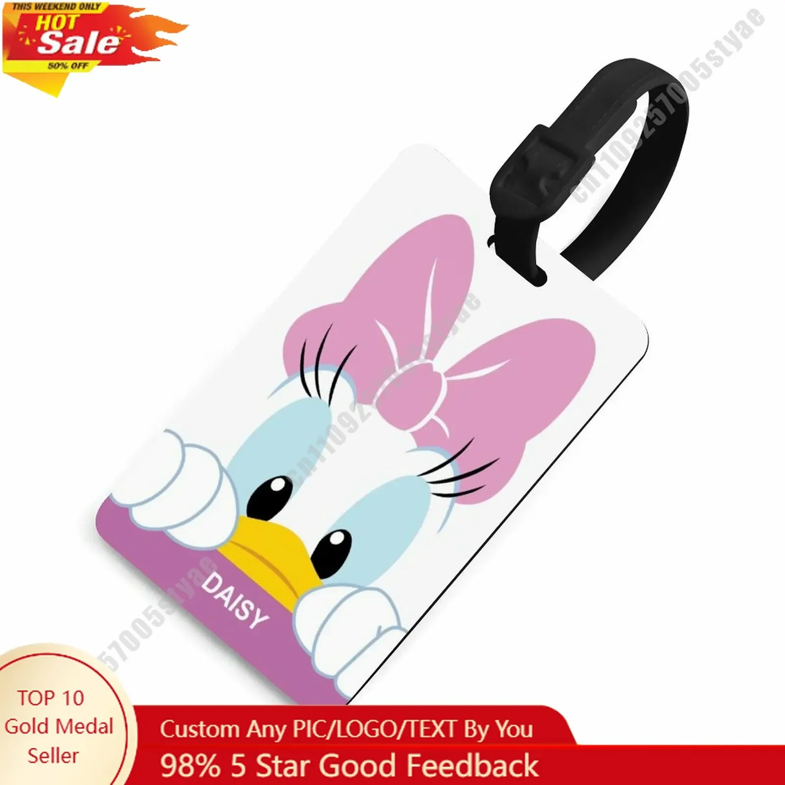 

Daisy Duck Luggage Tags Disney Personalized Customized Your Name Phone Number Address Anti Loss Travel Essential Accessories
