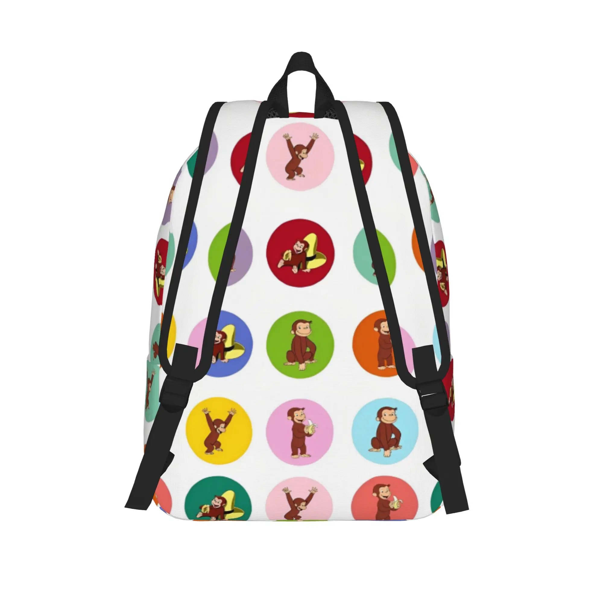 Curious George Monkey Cartoon Backpack for Men Women Casual Student Business Daypack TV Series College Shoulder Bag Sports