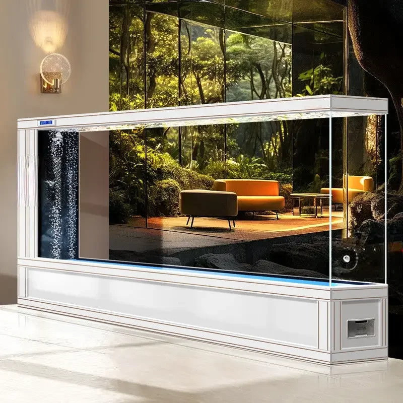 Ultra-white glass screen partition fish tank living room household no-change aquarium box ecological large new model