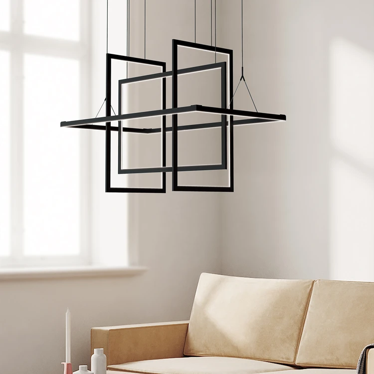 Rectangular Pendant Lamp Large Chandelier For Livingroom Lobby House Hotel Project Custom Modern ETL UL KC CE Pendant Light luz