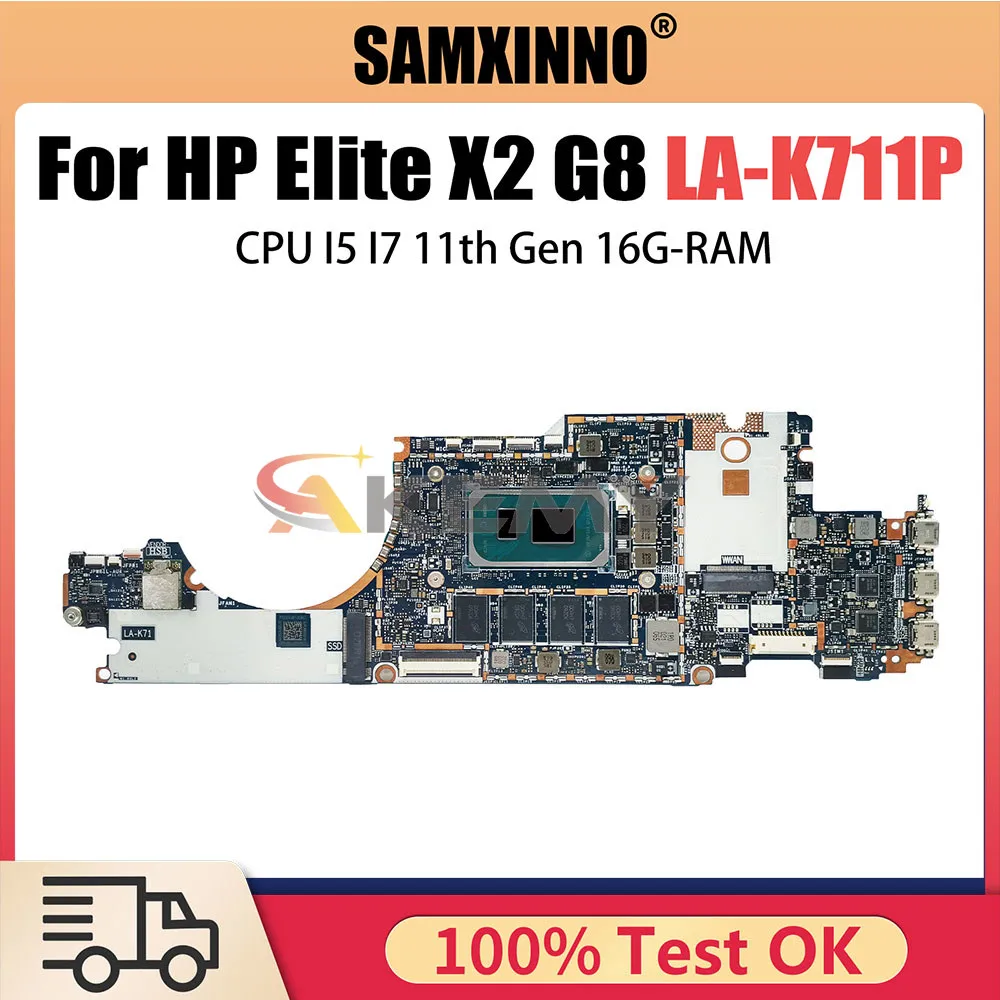 

LA-K711P Mainboard For HP Elitex2 G8 Laptop Motherboard With CPU I5 I7 11th Gen 16G-RAM M53510-001 Test OK