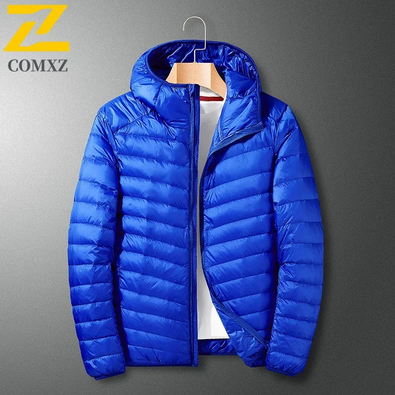 COMXZ 2025 Piumino da uomo Premium Pendolarismo Ufficio Parka caldo addensato Tinta unita Comodo cappotto invernale ultraleggero
