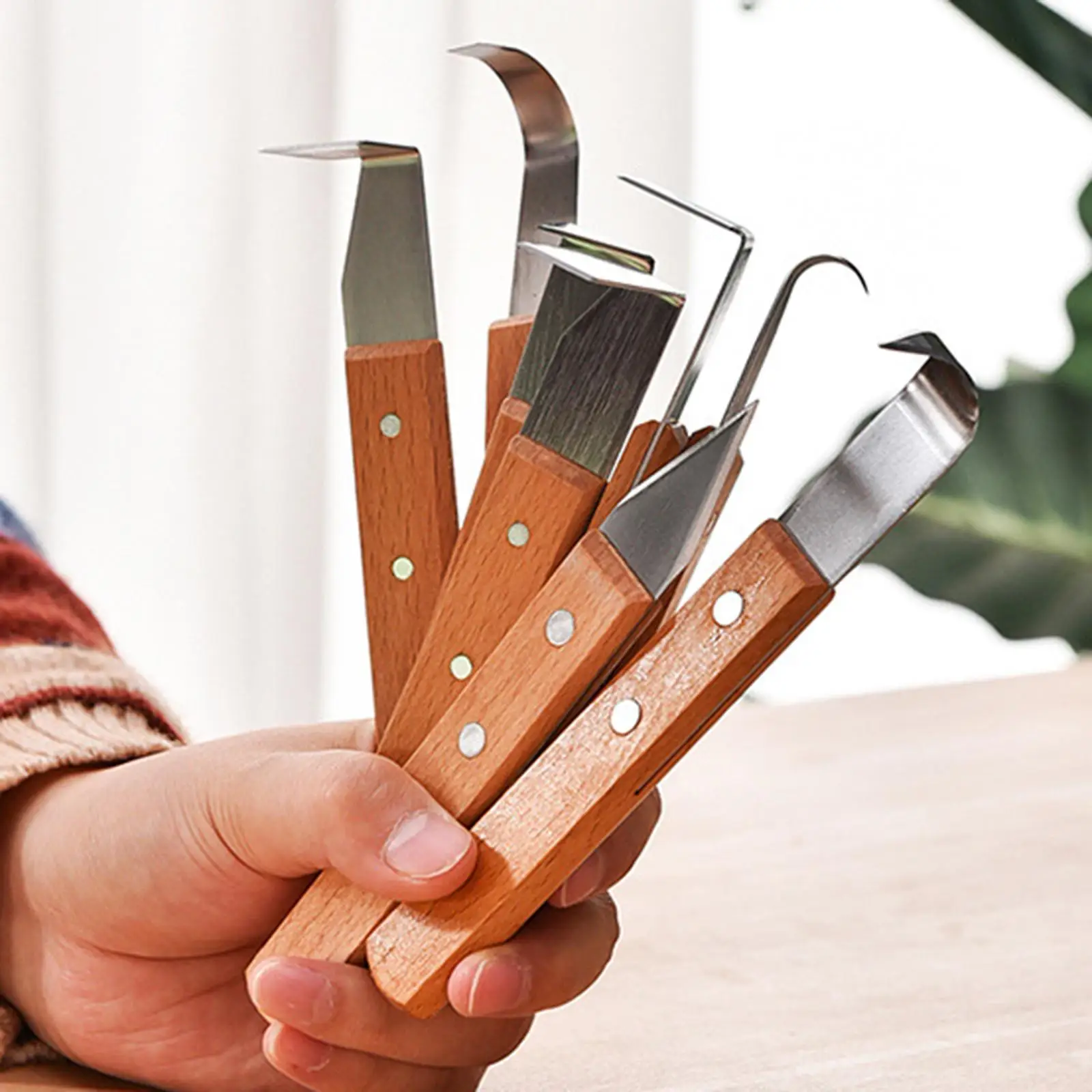 

8x Handmade Pottery Sculpture Tools Practical Versatile Easy to Use Clay Sculpture Knives for Pumpkins Cups Wood Carving Shaping