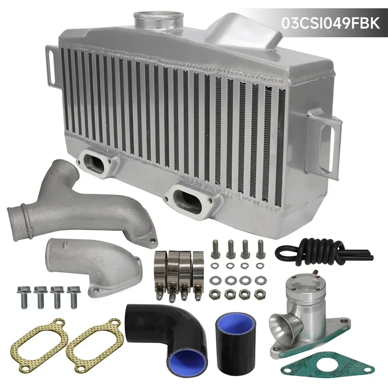 ブラック/シルバー バー&プレート インタークーラー パフォーマンス トップマウント &Y パイプキット スバル WRX/STI EJ257 EJ255 2.5L + ネジ + BOV 08-15 に適合