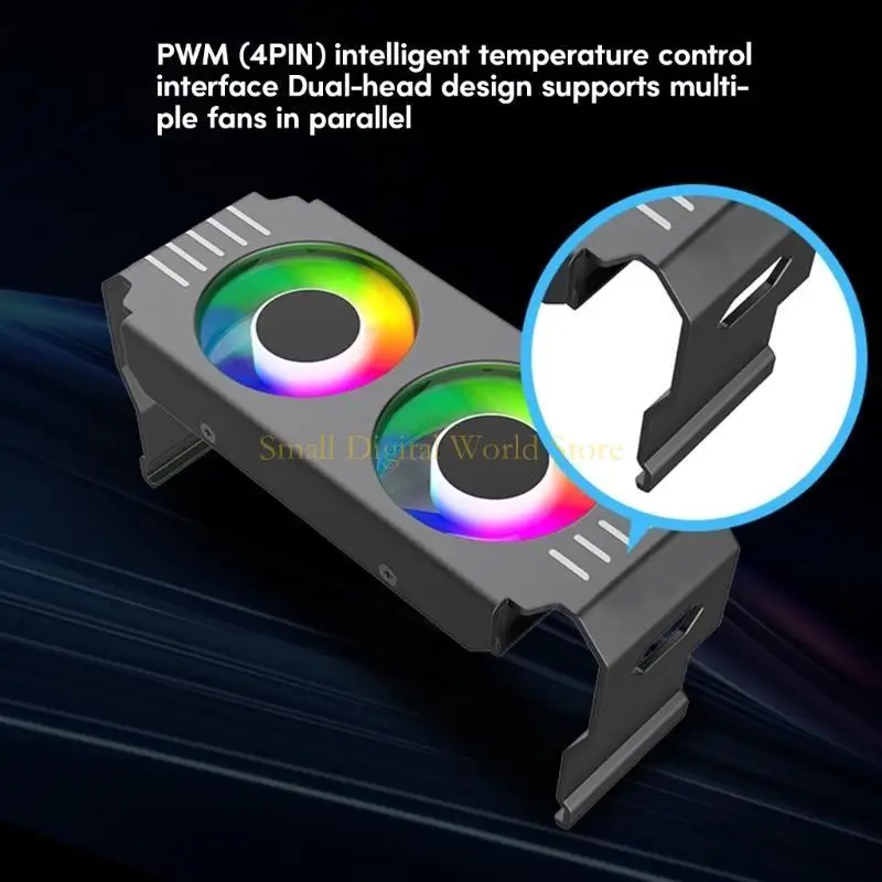 77UB Desktop DDR-DDR5 Memory Radiator ARGB Fan Two Fans PWM Temperature Control Radiator Easy Install Memory Fan