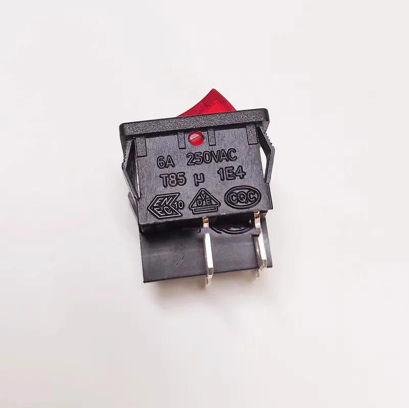 1~5PCS/LOT  Boat-shaped rocker switch MR-4-210-C5L-BR 4 pin 2 position red light 21*24