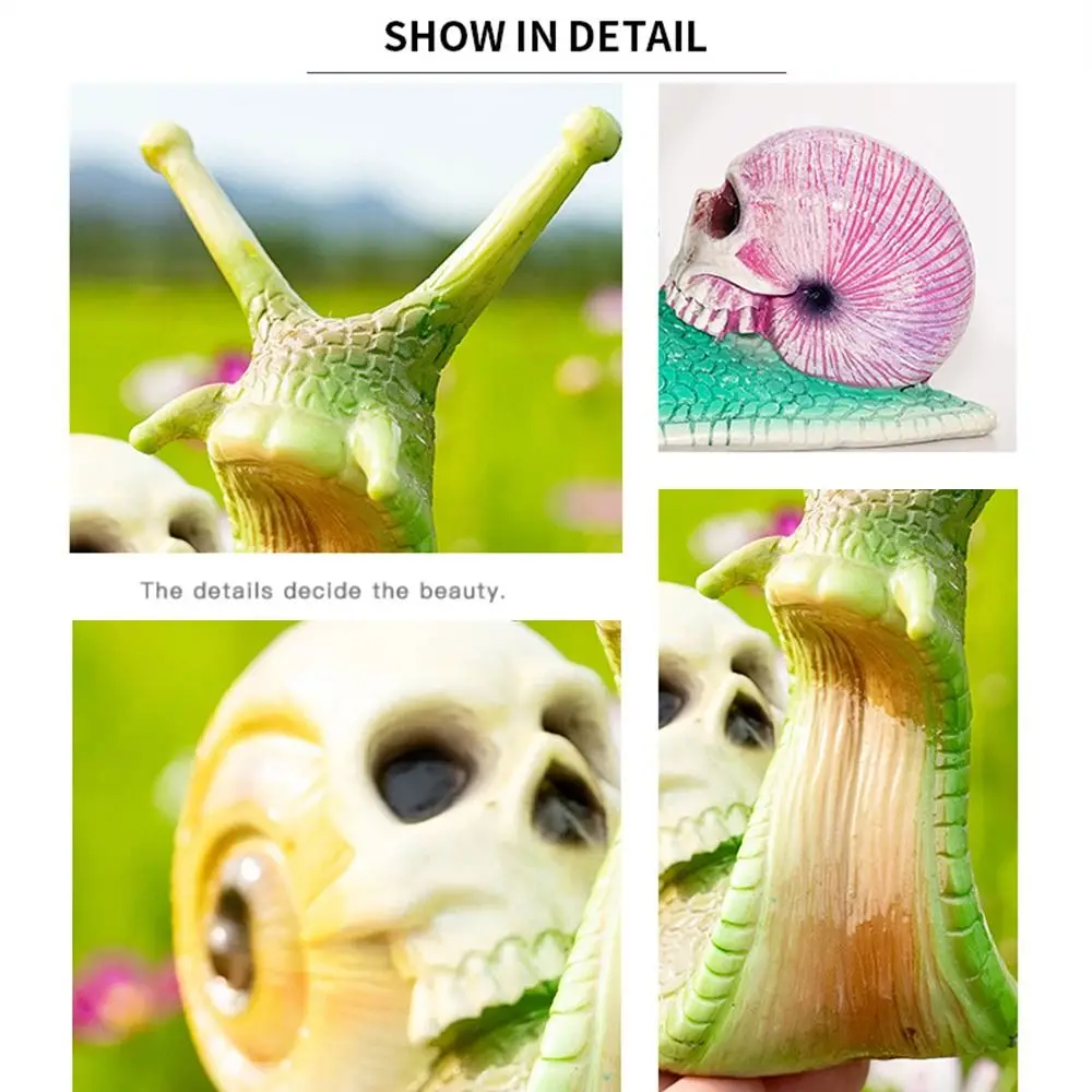 Fashion Halloween Outdoor Garden Statue Gothic Snail Skull Sculpture Resin Crafts for Home Garden Patio - Image 6