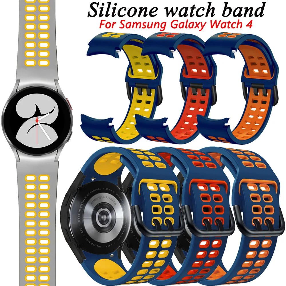

20mm Bracelet Bands For Samsung Galaxy Watch 4 40mm 44mm Soft Silicone Watchband Accessories Strap Galaxy Watch4 Classic 42 46mm
