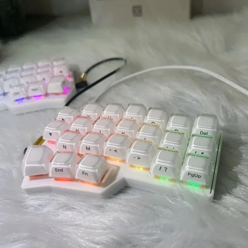 Corne V4 Split Keyboard Kit Custom Hot Swap 3D Printing RGB Wired Mechanical Keyboard with Jelly Keycaps Supports Ergonomic VIAL