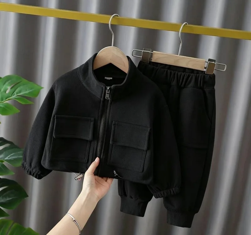 Baby-Mädchen 2-teilige Trainingsanzüge RAISE Herbst Einfarbige Kinder-Mädchen Reißverschluss-Jackenanzüge Lässige Kleinkind-Mädchen Hosen Kleidung Outfits – Detail 9