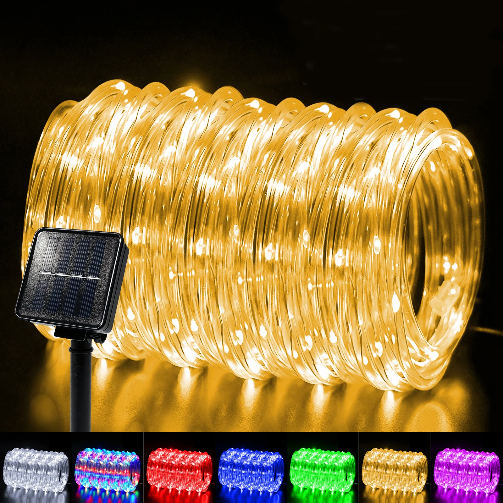 Outdoor Lighting Youtube - Solar PVC Rainbow Tube String Lights