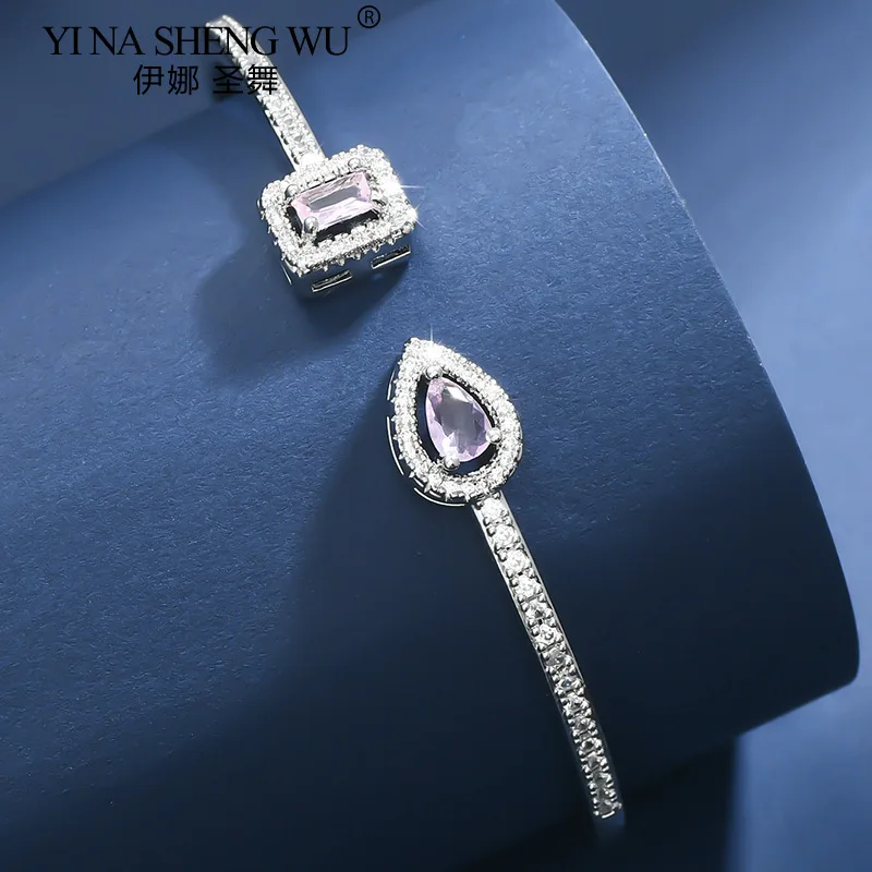 سوار زركونيا مكعب للنساء ، أخضر ، أبيض ، أزرق ، إسورة ذات نوعية جيدة للفتيات ، مجوهرات يد نسائية ، هدية عيد الحب ، فاخرة #5