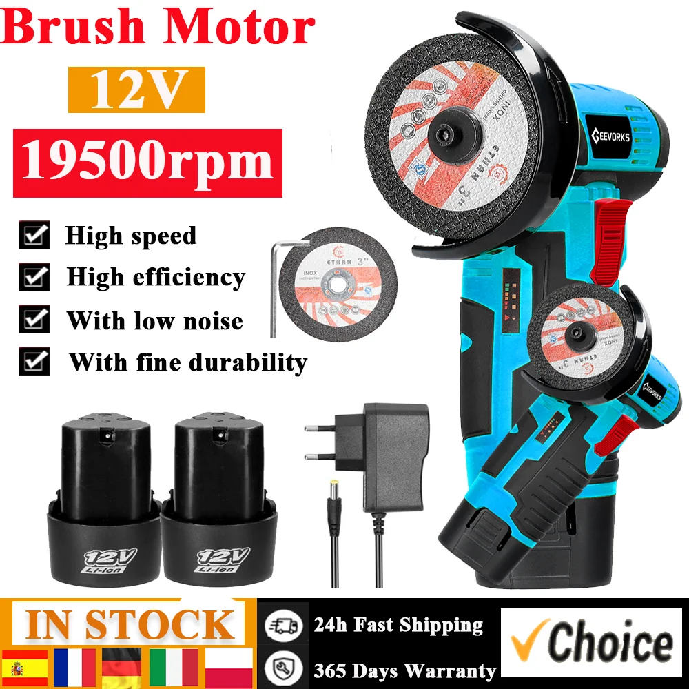 19500rpm Electric Grinding Tool Brush Motor Mini Grinder Handheld Cutter for Cutting Polishing Ceramic Tile Wood Stone Steel