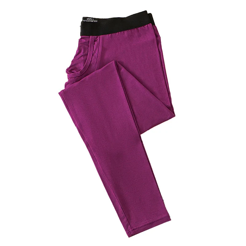 Men's Long Johns Bullets Separate Thermal Pants High Waisted Slim-Fitting Thin Underwear Leggings U Convex Pouch Trousers