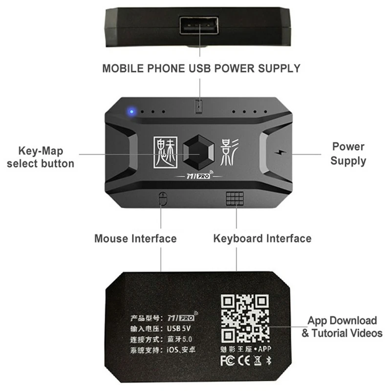 لوحة ألعاب التوصيل والتشغيل ل PUBG ، وحدة تحكم محمولة ، لوحة مفاتيح الألعاب ومحول الماوس ، بلوتوث ، أندرويد ، 2X