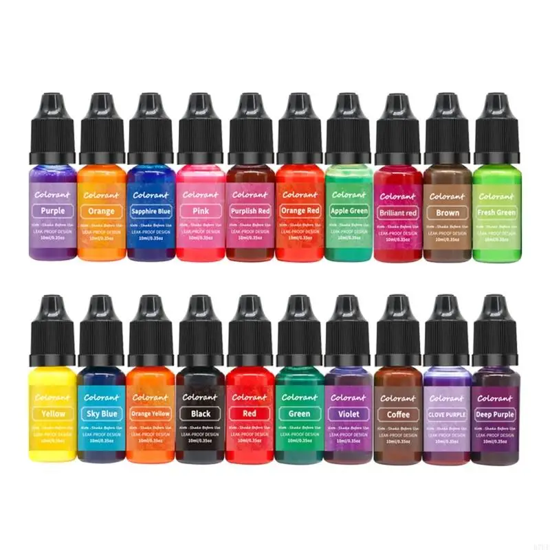 R7uf Soap Dye 20 لون غذاء مركّز للجلد البشرة آمنة قنبلة حمام قنبلة صابون لصناعة الصابون DIY #2