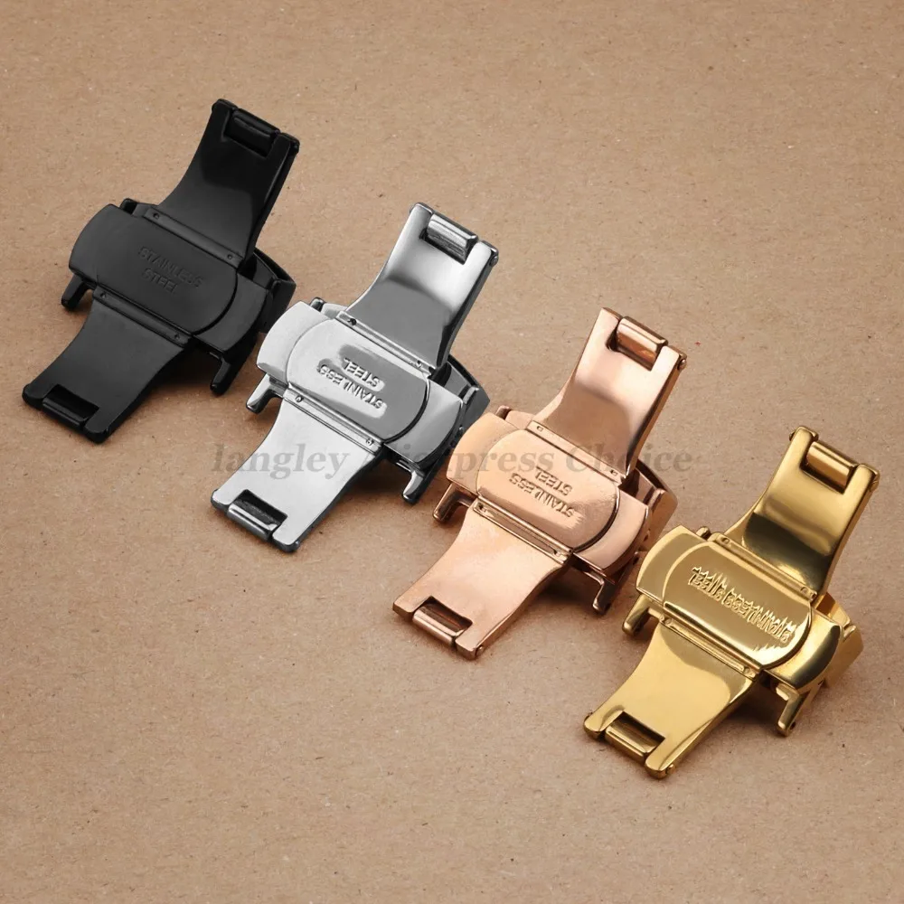 10 12 14 16mm 18mm 20mm 22mm Butterfly Deployment Buckle Automatic Stainless Steel Clasp for Watch Band Replace Clasp with Tool image 3