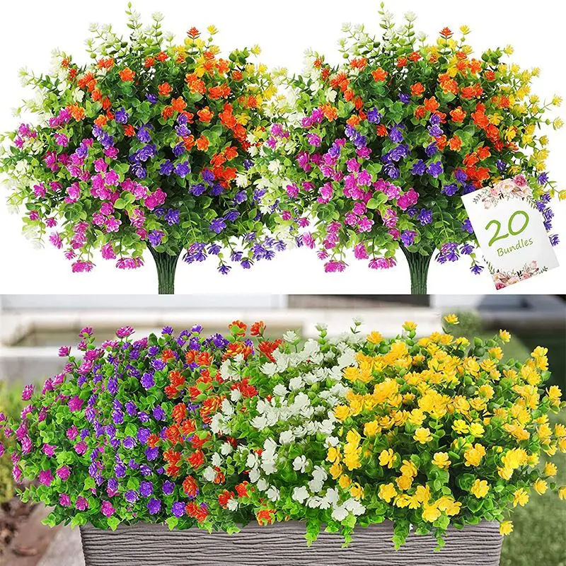1/5pcs Artificial plant Flower Eucalyptus babysbreath Festival Wedding outdoor bonsai arch wall Home Christmas Diy Gift Hot sale