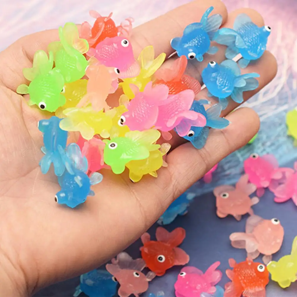 10/20/50/100 Pcs Rubber Gold Fish Kids Soft Bath Toys Simulation Mini Goldfish Toddler Fun Swimming Gifts Home Decoration Orname