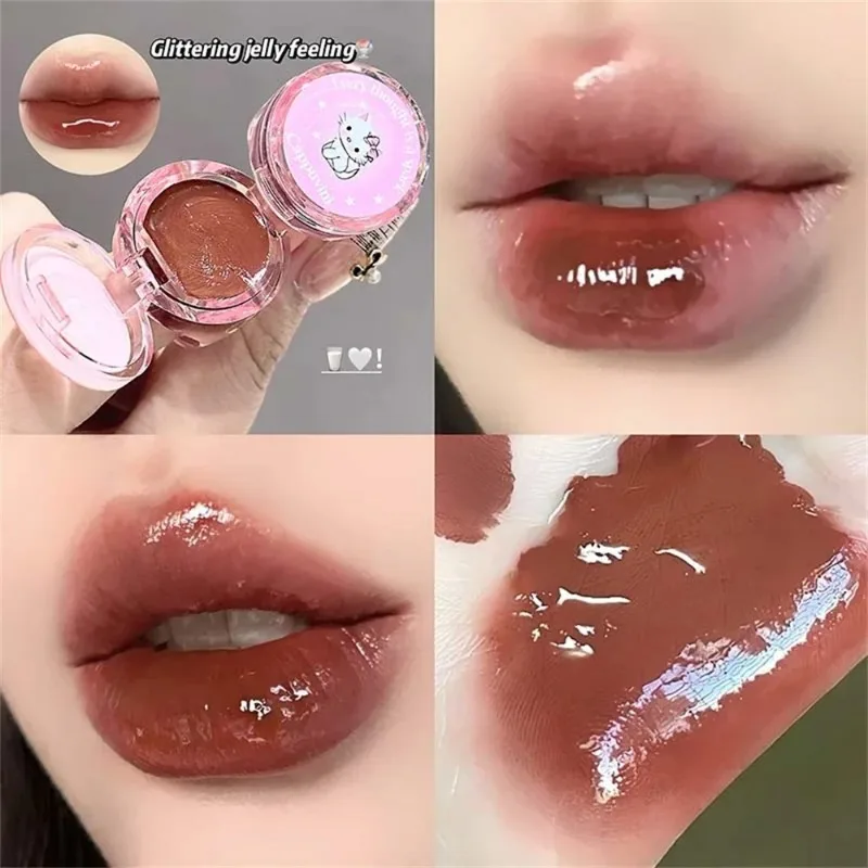 Crystal Grape Mirror Glassy Cute Ring Lipstick Hydrating Sheer Glitter Tint Lip Balm Niet-kleverige voller lipgloss Koreaanse make-up