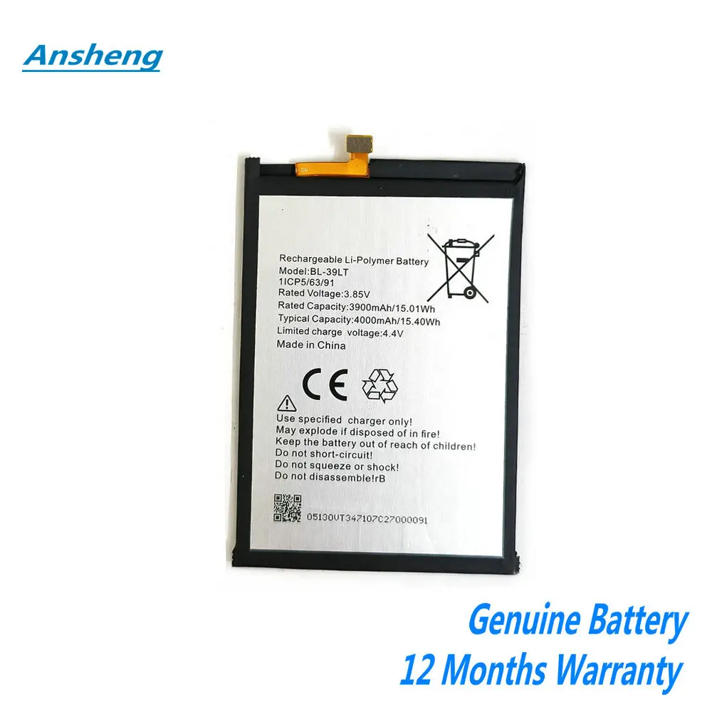 

Original 3.85V 4000mAh BL-39Lt Battery For Tecno / Camon 12/ KC8/ CC7/ CC6 (Camon 12 Air) / BB4j / Spark 4 Mobile Phone