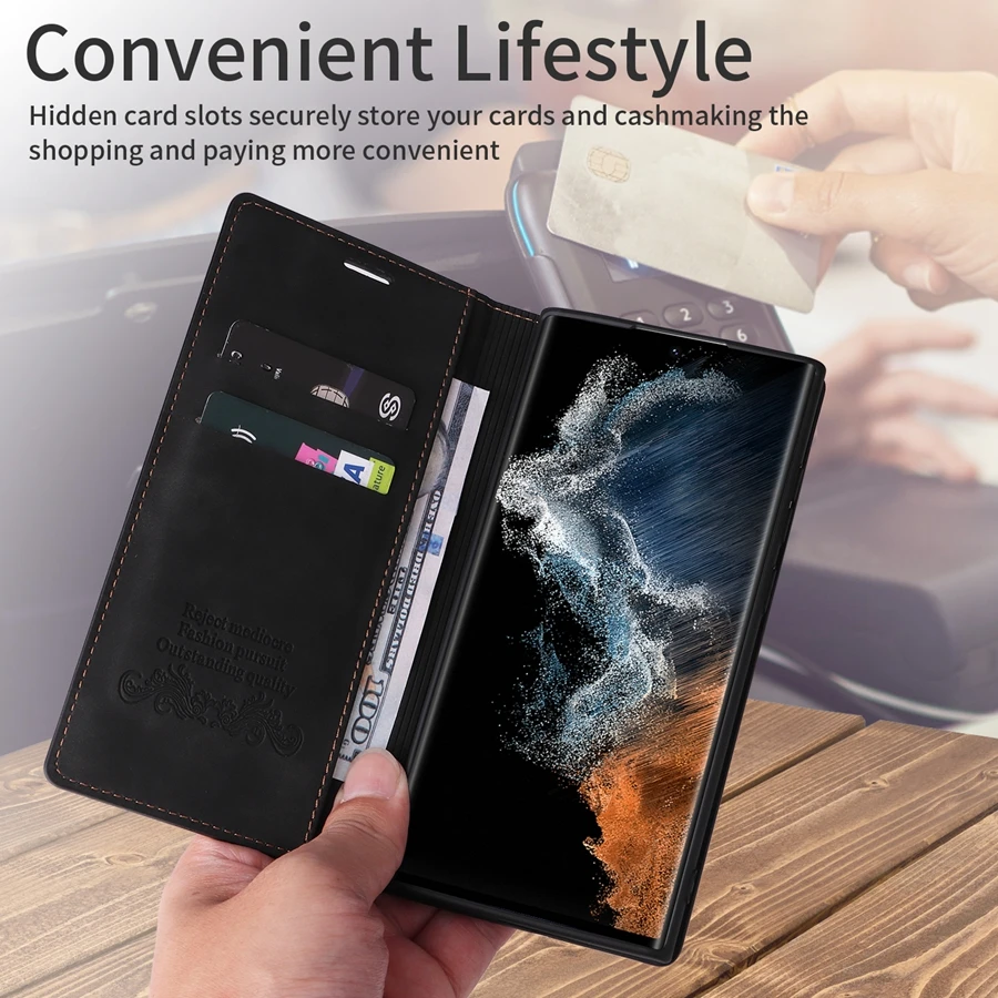 Brieftaschen-Kartenfach Magnetisches Flip-Lederetui für Samsung Galaxy S26 Ultra S25 Plus S24 FE A08 A16 A17 A18 A27 A36 A37 A55 A56 A57 – Detail 7