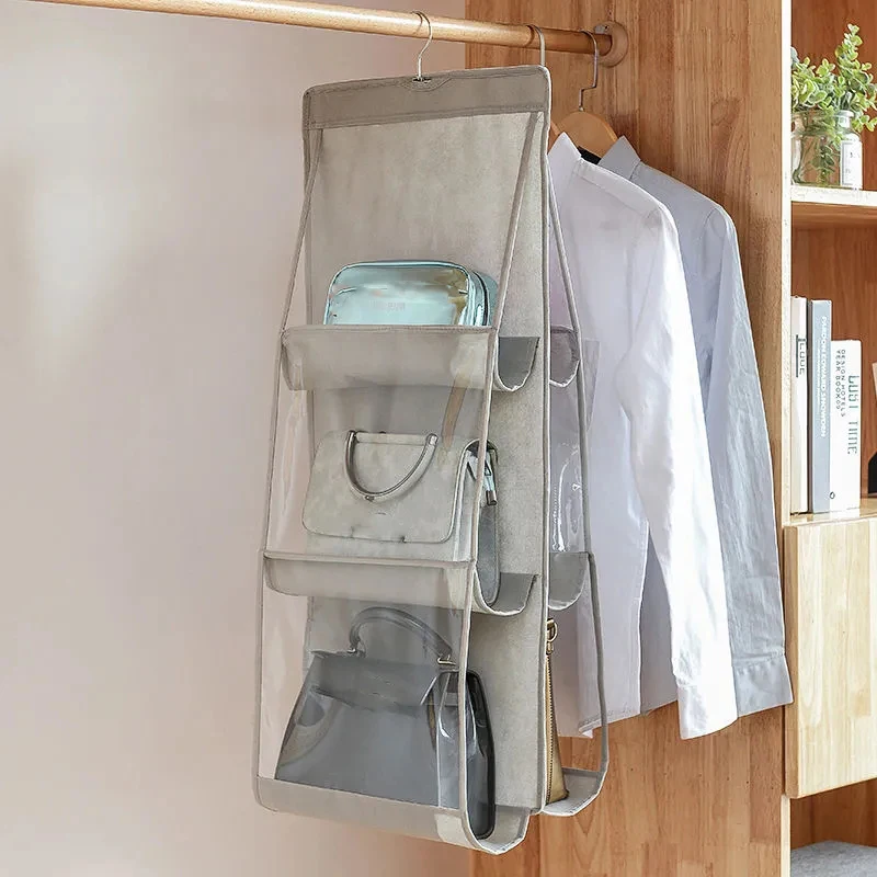 Multi-layer Lady Handbag Storage Hanging Bag Dormitory Home Hang Type Leather Bag Storage Bag Multi-purpose Storage Hanging Bag