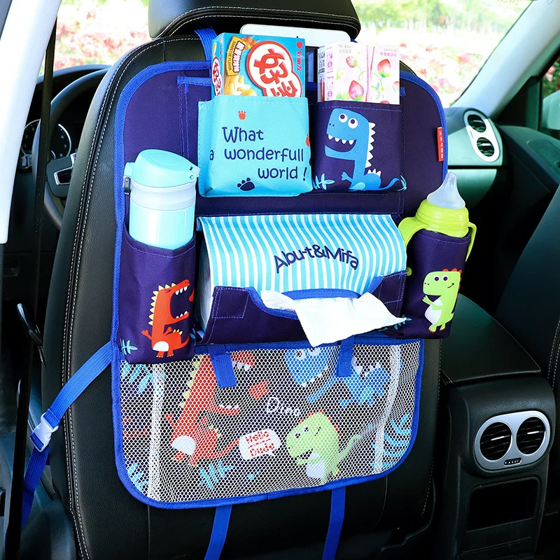 Creative Baby Cartoon Car Seat Back Organizer Kids Toys Travel Protector Cover Automobile Interior Accessories Hang Storage Bag