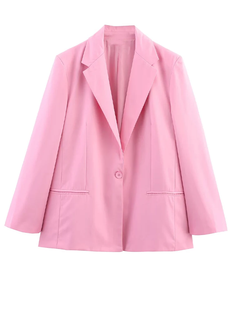 

2025 Новая женская одежда в европейском и американском стиле, модный и универсальный свободный пиджак с длинными рукавами и лацканами