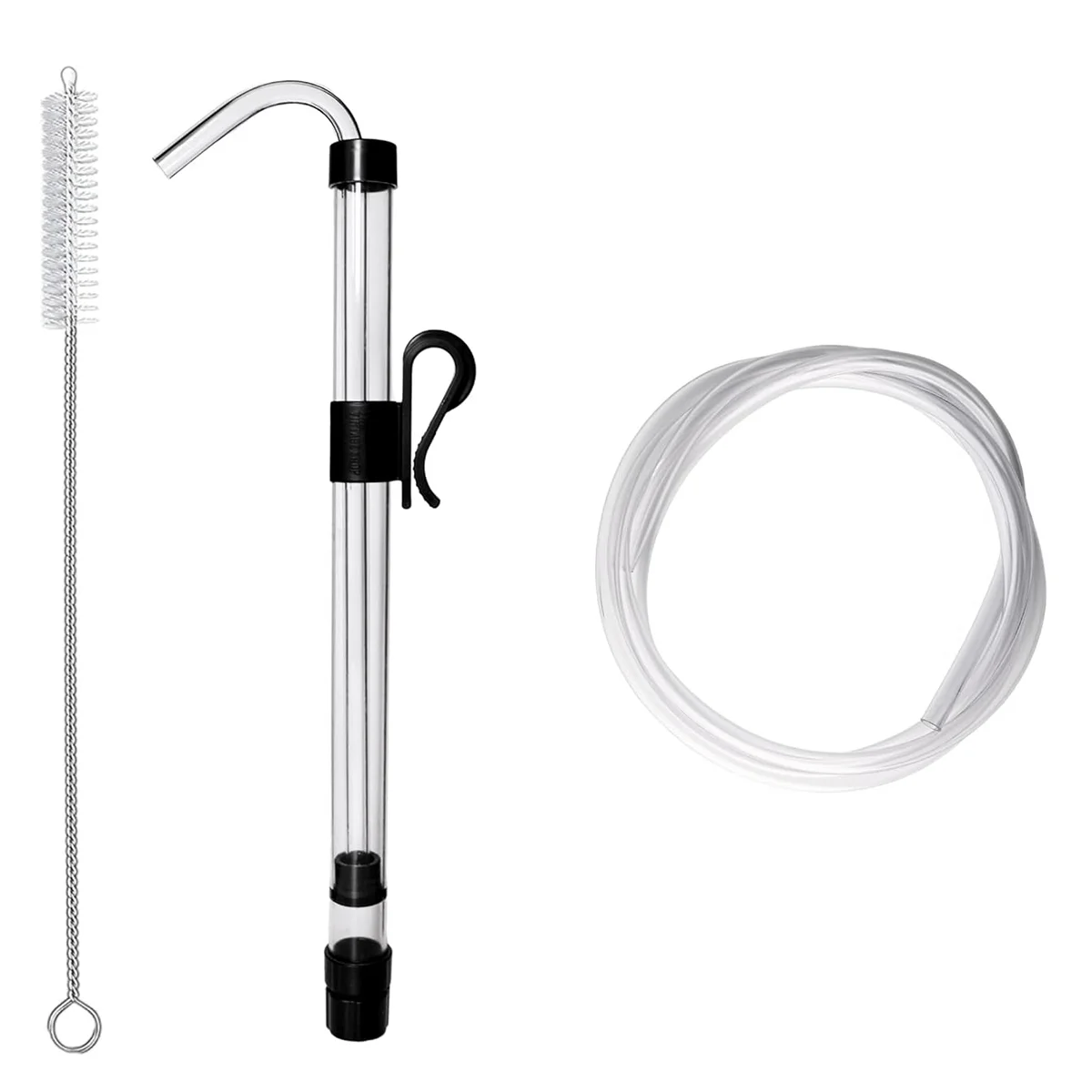 3/8In Auto Siphon with Clamp 6.5' Ft Hose Bottling Siphoning Kit with Food Grade Free Plastic Tubing for Beer