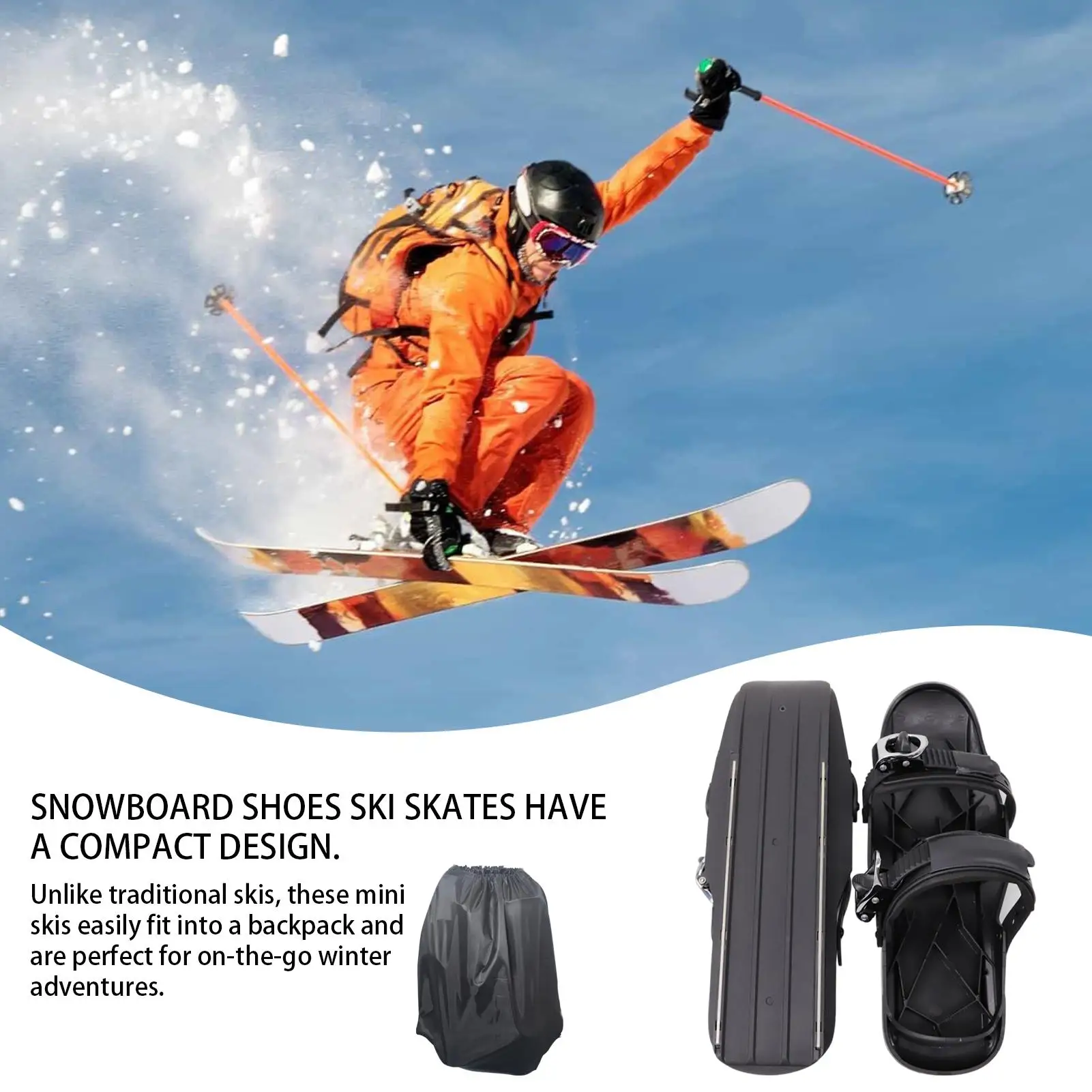 

Короткие лыжные коньки для зимних лыж для зимней обуви Skiboard Snowblade для новых зимних видов спорта на снегу Регулируемые лыжные ботинки
