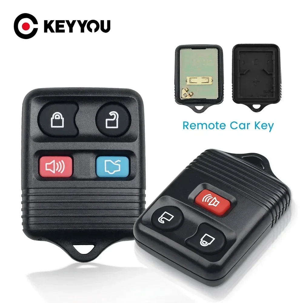 

KEYYOU 3PCS Car Key Remote Control Circuid Board 3/4 Buttons 315MHz Car Key Transmitter For Ford Escape F 150 Explorer Complete