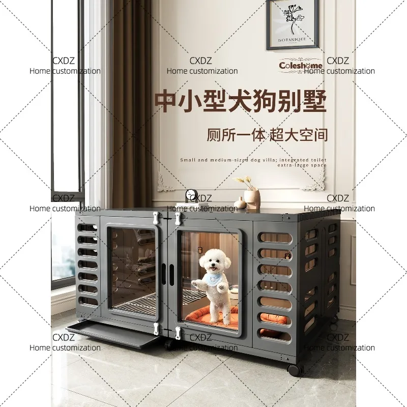 New type of cage Small with toilet Separation Bichon Pet Kennel Villa House House Medium Dog Cage