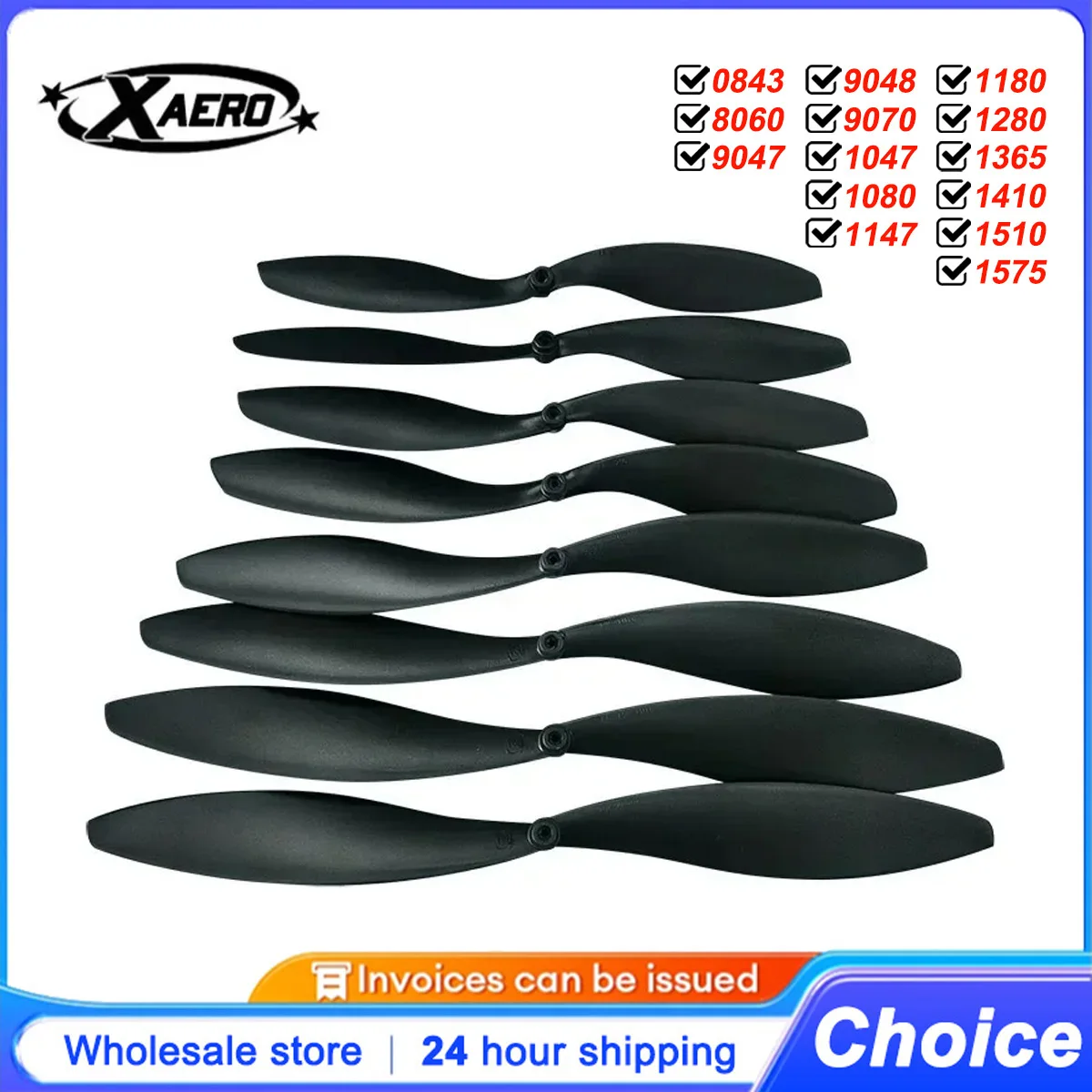 

XAERO 10Pcs RC Airplane Propellers 8043/8060/9047/1047/1147/1180/1280/1365/1410/1510/1575 Blades Electric Motor DIY