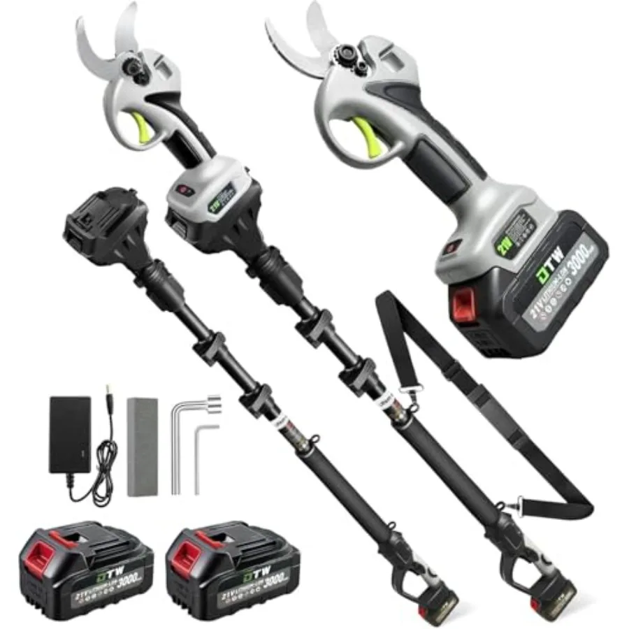 

Электрические секаторы-высоторезы с диаметром реза 1.4-2.0 мм и электрический высоторез 2-в-1, 2 аккумулятора 3.0 Ач, бесщеточный двигатель