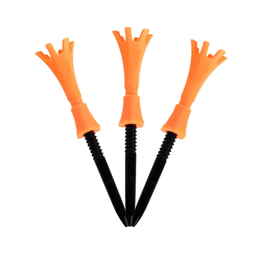 

3 Pcs Golf Ball Tees Plastic Long Durable Low Resistance High Elastic Bright Color Compact Size For Men Golf Accessories
