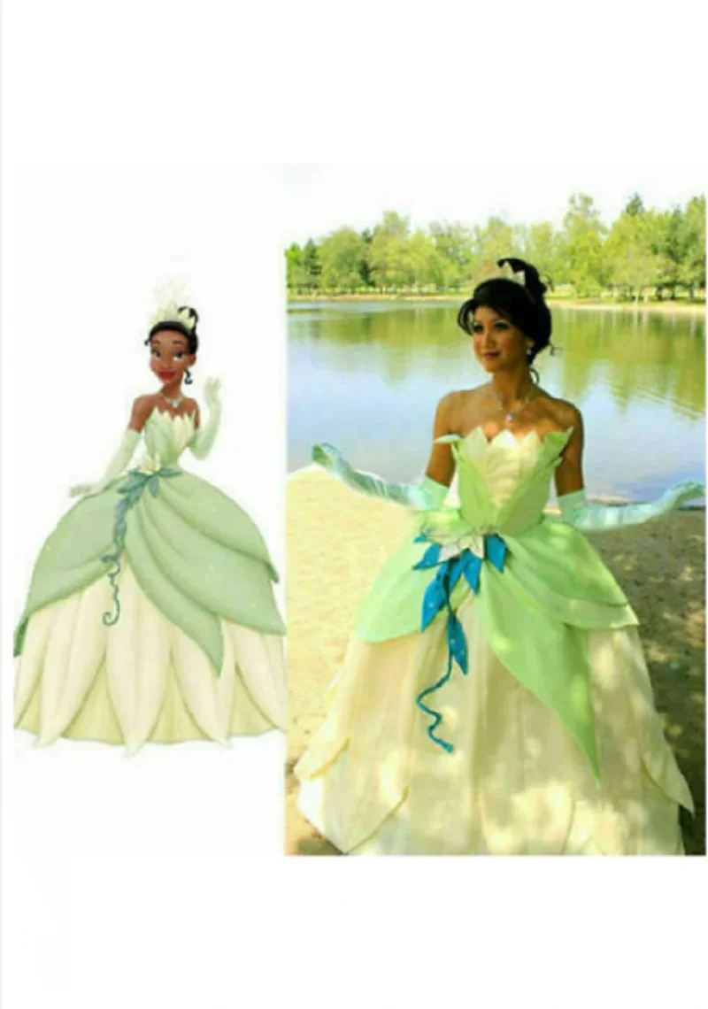 Adult Cosplay Costume Princess and frog luxury carnival ball Dress