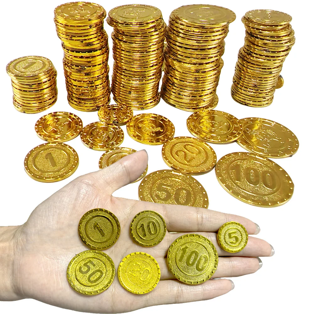 20/30/50/100 stücke Piraten Thema Kunststoff Gold Münze Kinder Geburtstag Party Dekoration Lieferungen Cosplay Requisiten