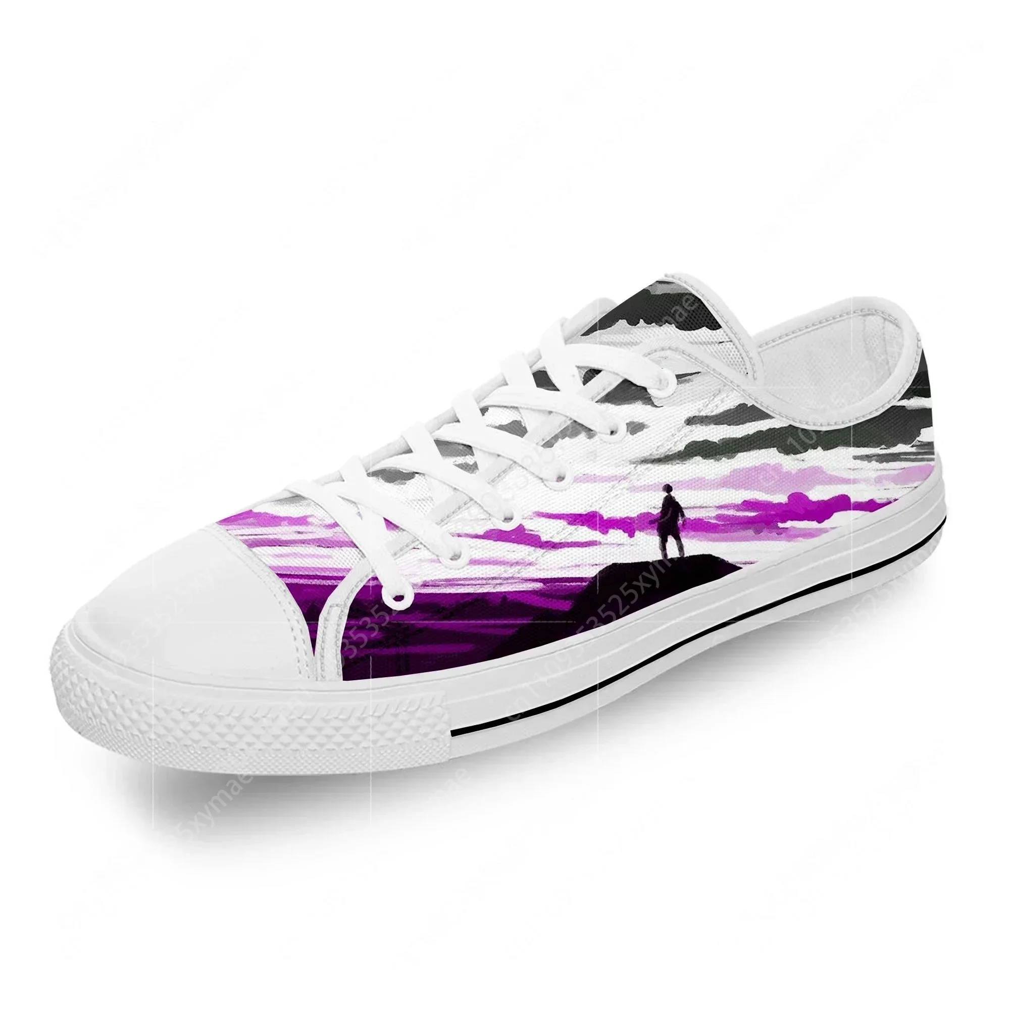 

Ace Aro Aromantic Asexual Asexuality Pride Flag Lightweight Cloth 3D Print Low Top Canvas Shoes Men Women Breathable Sneakers