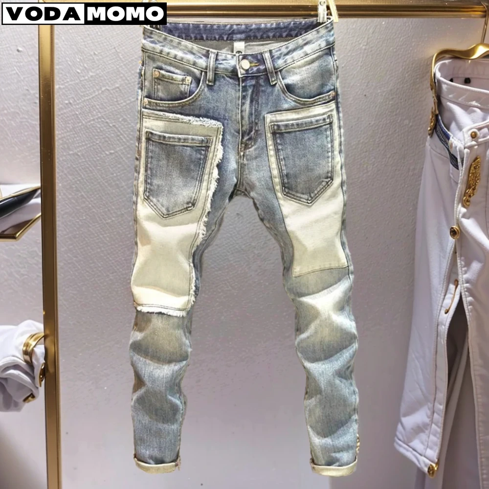 

2023 Spring Autumn New Men's jeans Classic Fashion baggy Jeans Casual Elastic Comfortable Trousers men cargo pants streetwear