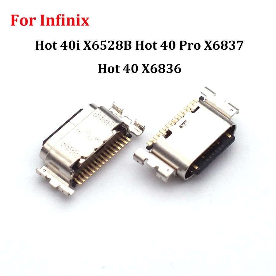 10Pcs Type-C Charger Connector For Infinix Hot 40i X6528B Hot 40 Pro X6837 Hot 40 X6836 USB Charging Connector Plug Socket Jack