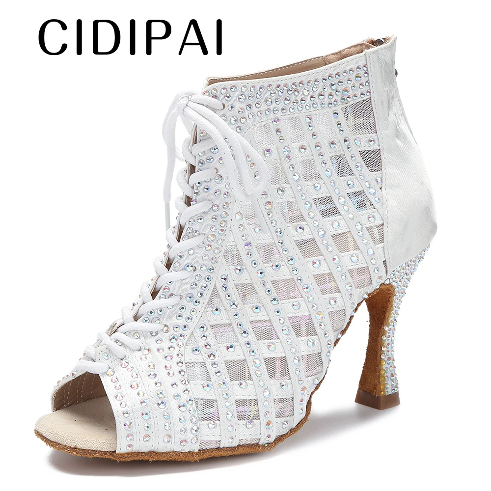 CIDIPAI Dance Shoes For Women Soft Soles Latin Dance Shoes Ballroom Dance Boots Tango High Heel Party Performance Shoes Salsa