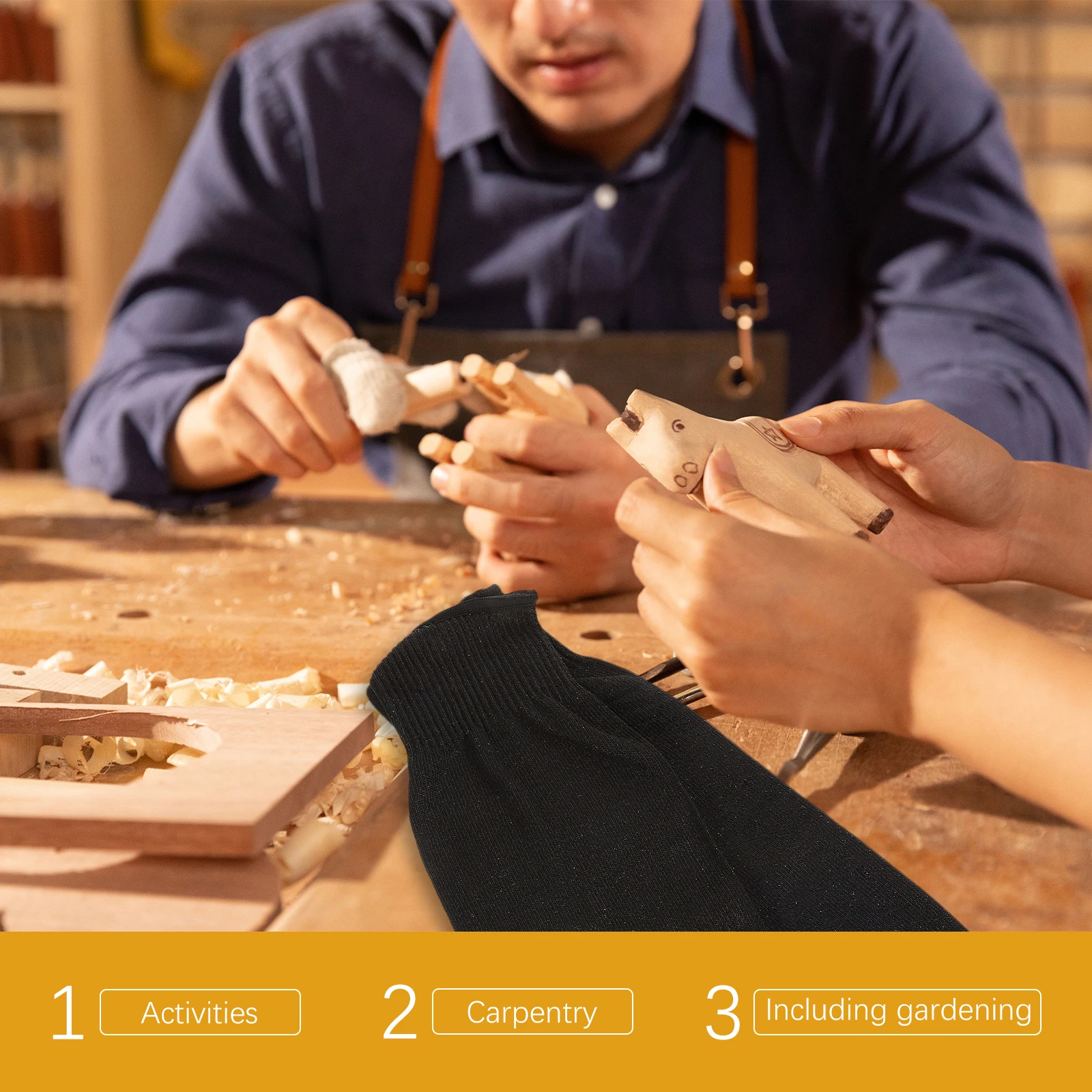 

2Pairs Arm Sleeves Cut Resistant Protective Arm Guards for Men Women Work Sports Forearm Protection Sleeves Basketball Football