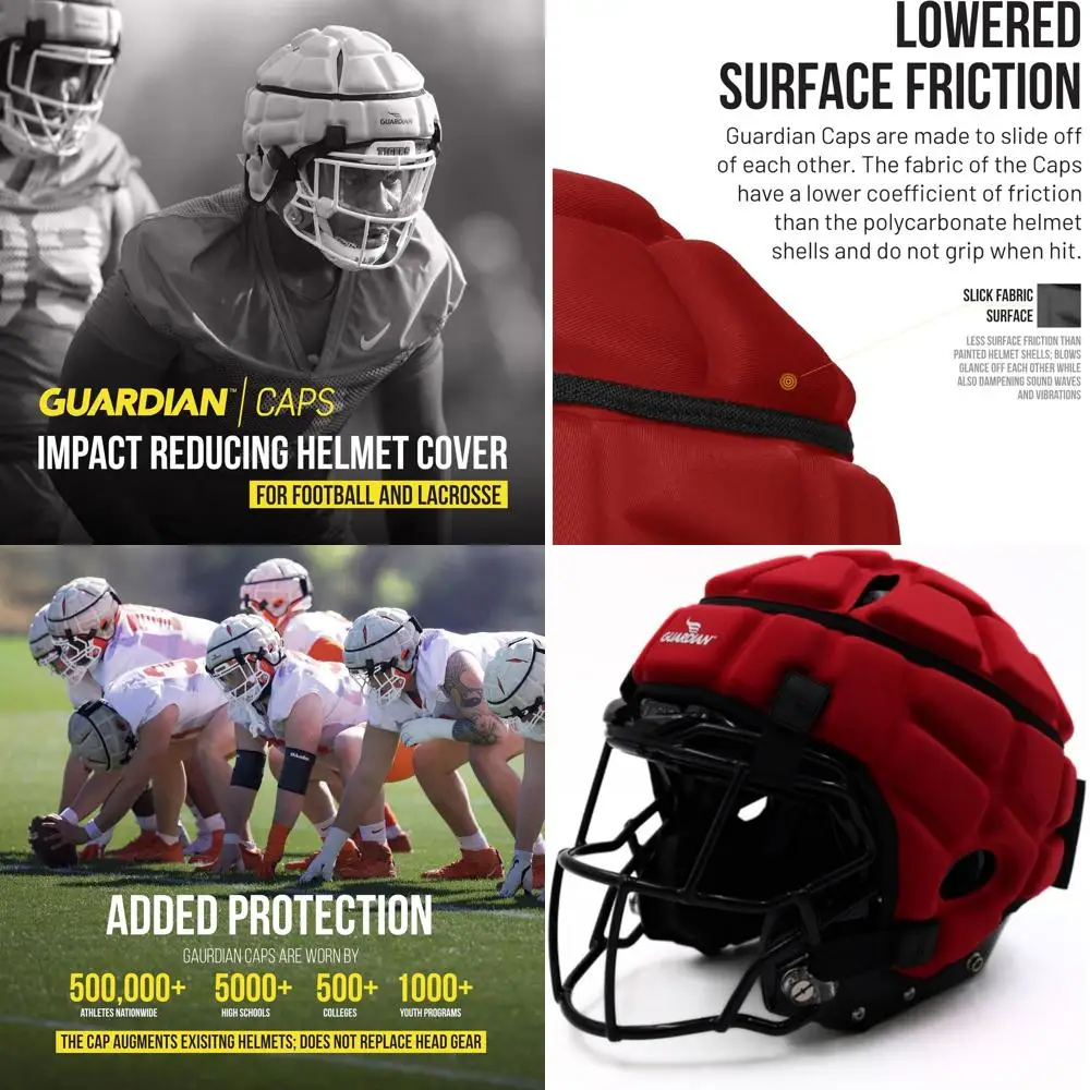 

Universal Soft-Shell Helmet Cover for Football & Lacrosse - Impact Reduction and Protection
