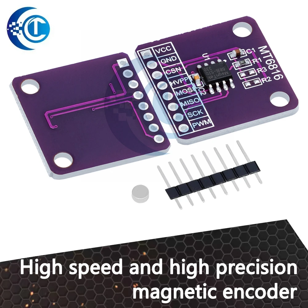 MT6816 high-speed and high-precision magnetic encoder magnetic induction angle measurement sensor module